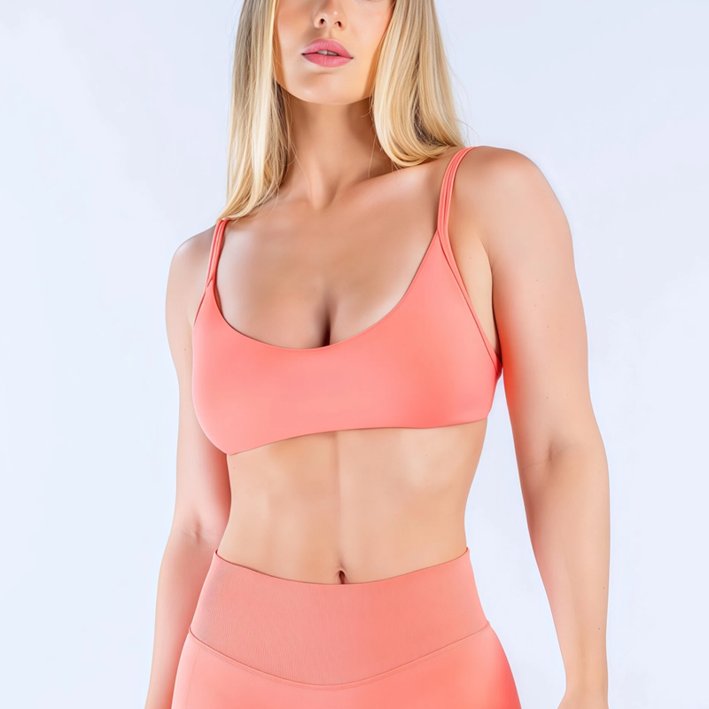Pilates Yoga Wrap Top - HISTELLO Impact Scoop Neck Bra Women