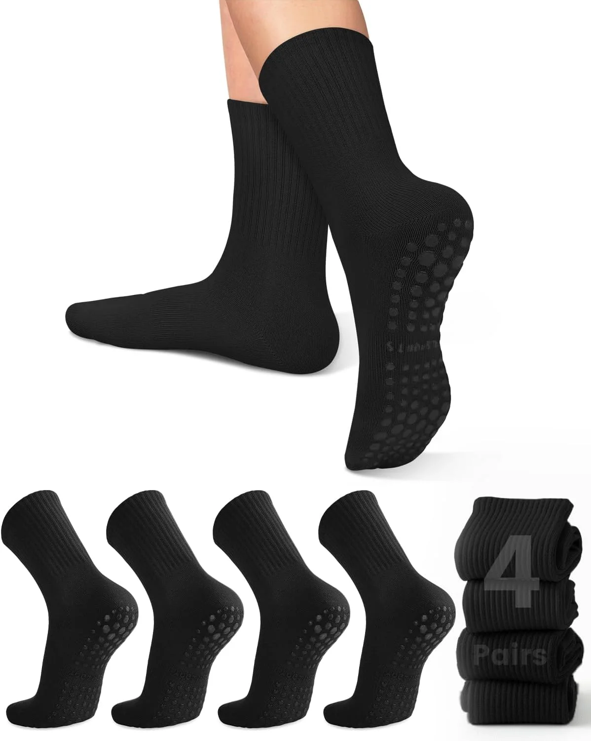 4 pairs of women's yoga socks, - Pilates Is Yoga 评论和价格