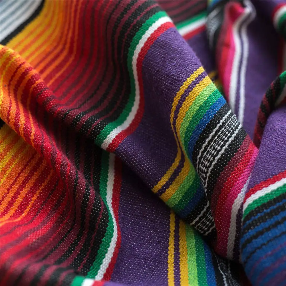 Mexican Tassel Blanket Multi B - Pilates Yoga Towel 评论和价格