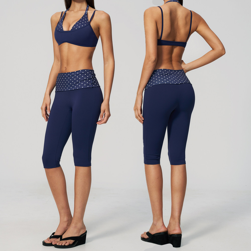 Polka Dot Women Strap Halter Y - Pilates Yoga Wrap Top 评论和价格