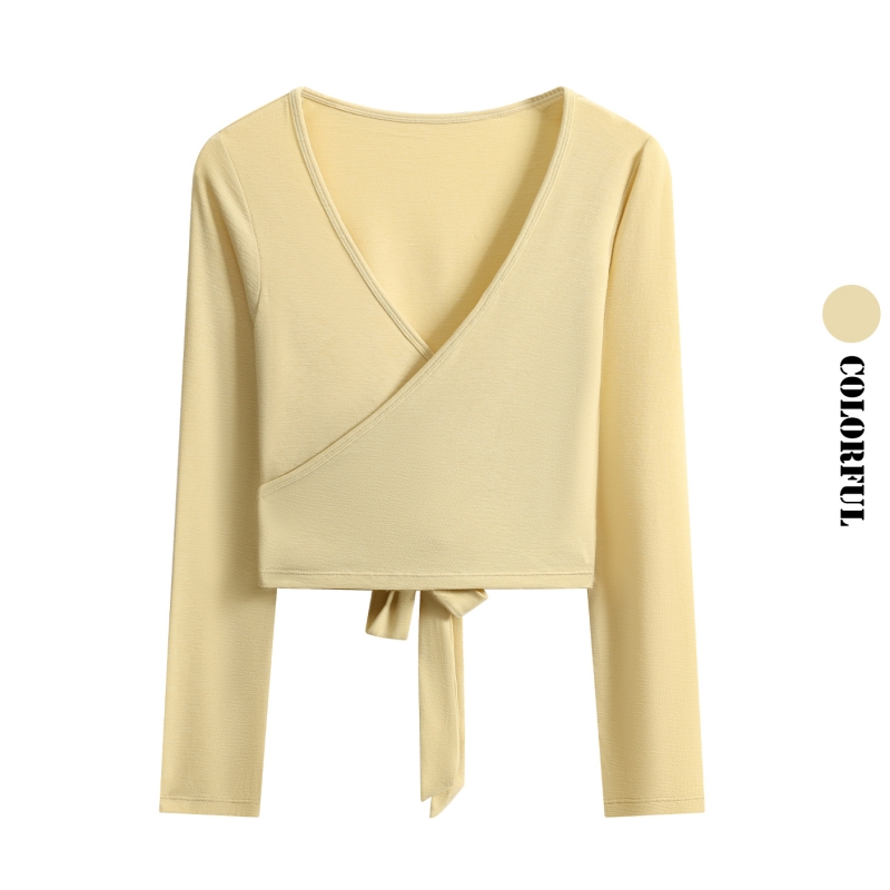 DRUR Long Sleeve Wrap Yoga Top - Pilates V Yoga 评论和价格