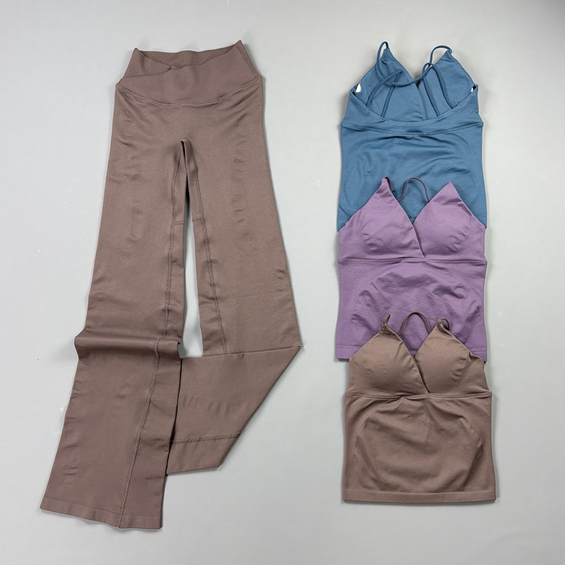 2Pcs Women Seamless Yoga Worko - Pilates Yoga Wrap Top 评论和价格