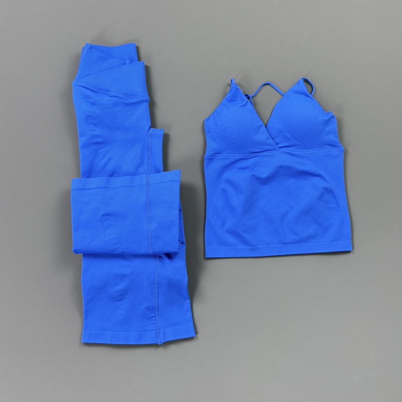 2Pcs Women Seamless Yoga Worko - Pilates Yoga Wrap Top 评论和价格